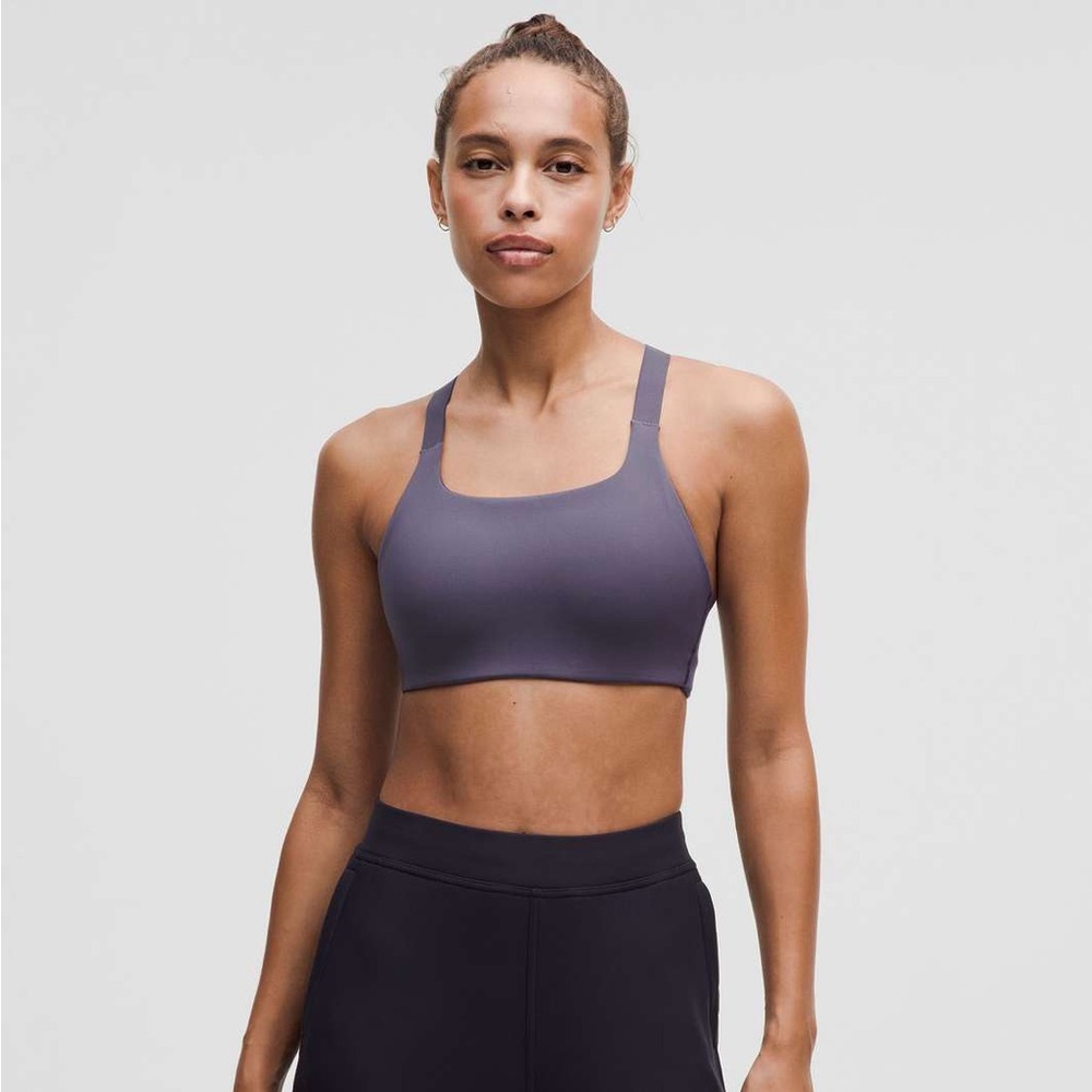 Lululemon ultralu square-neck workout bra medium support d/dd cup nightfall